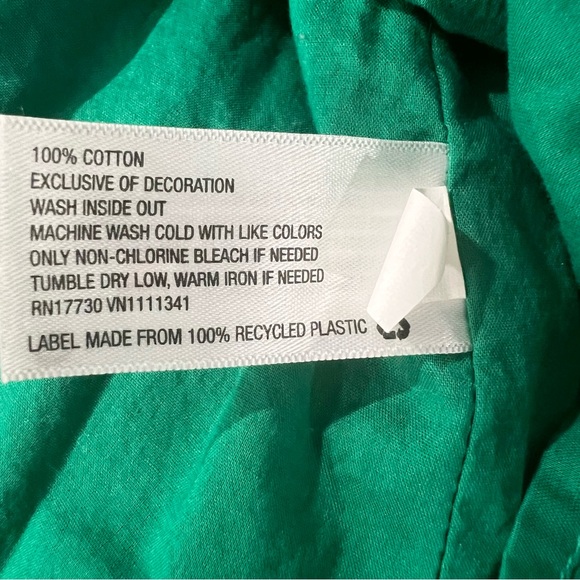 Cherokee Girls Sz L Green Embroidered Floral Sleeveless Summer Cotton Dress - Picture 6 of 9